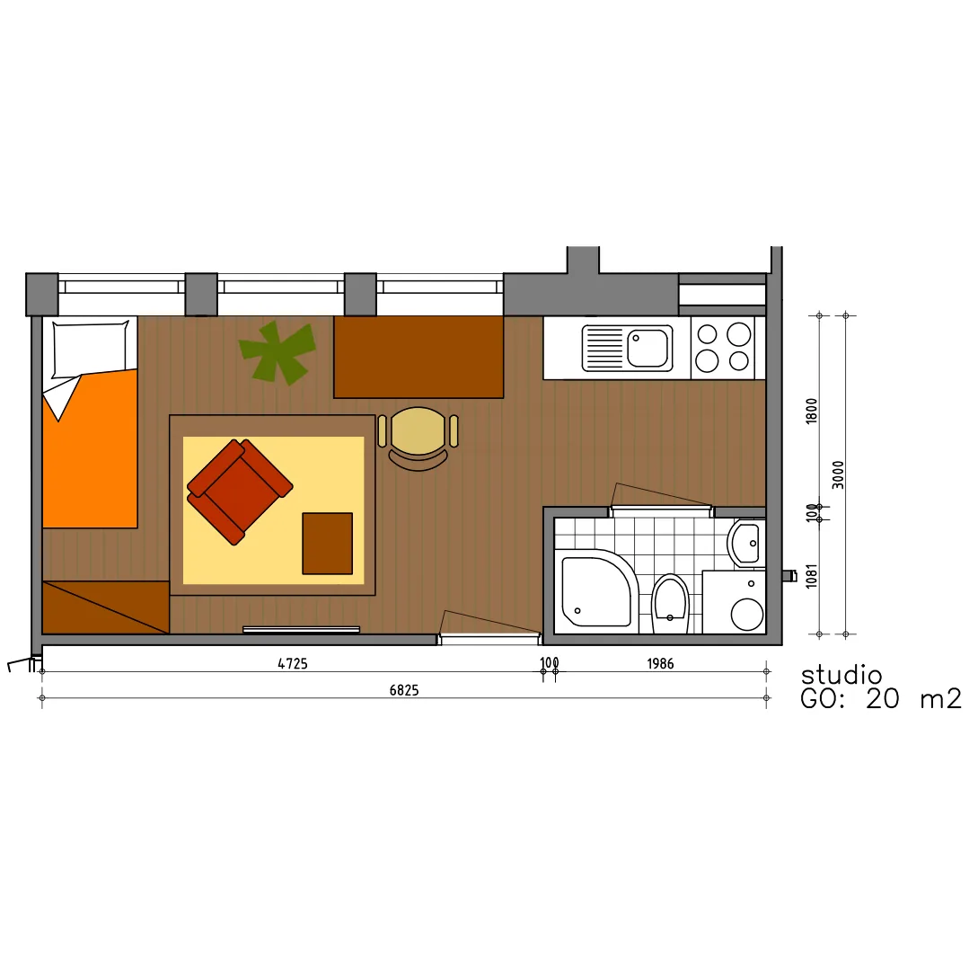 Grundriss von Studio 11
