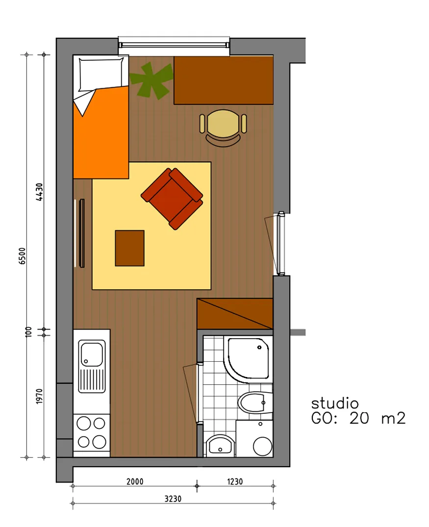 Grundriss von Studio 16