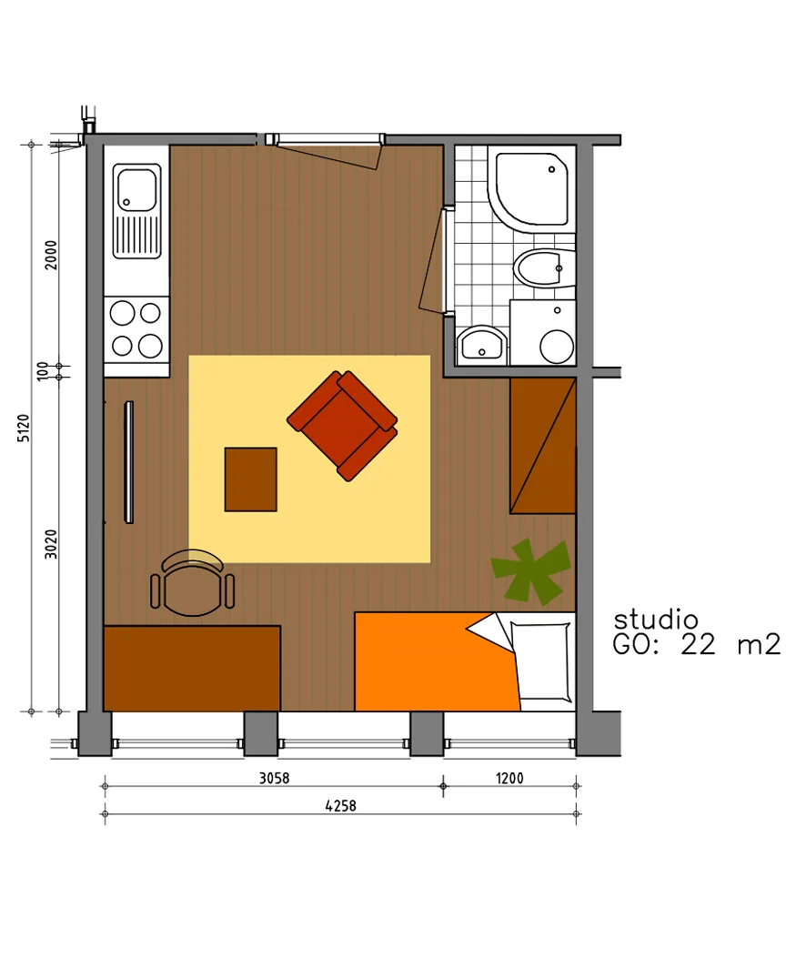 Grundriss von Studio 17