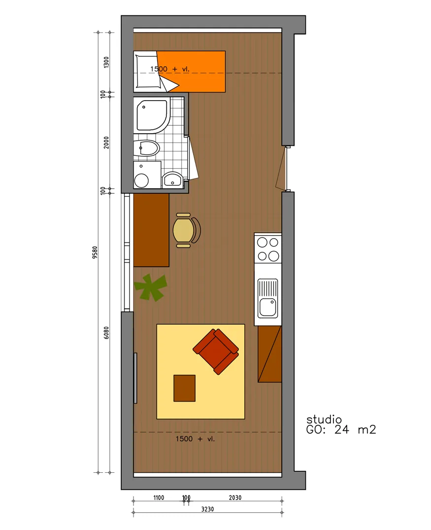 Grundriss von Studio 25