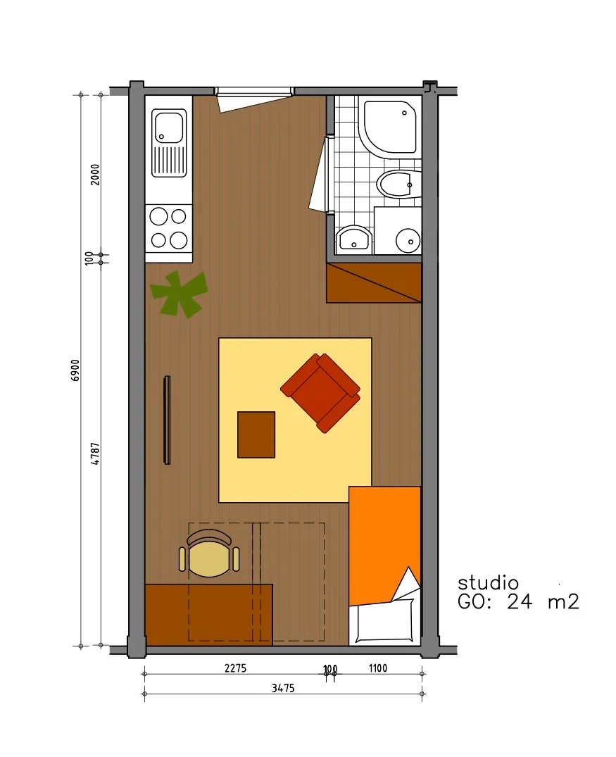 Grundriss von Studio 38